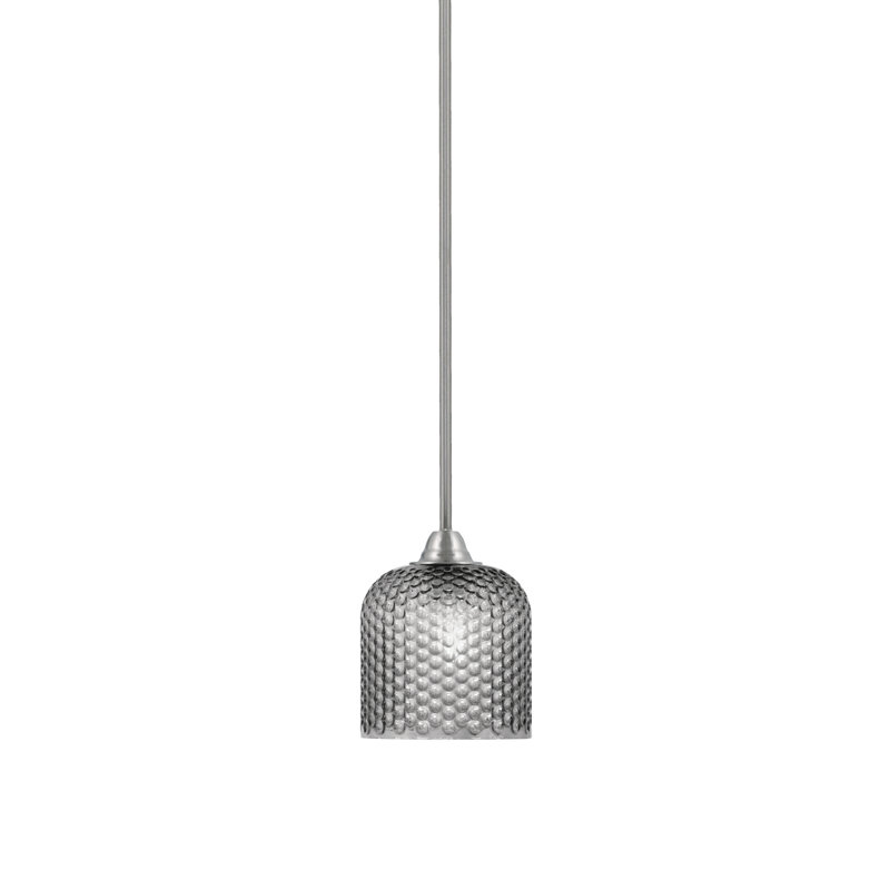 Mini-luminaire suspendu en verre brossé 7 "Paramount, Nickel brossé, Noir