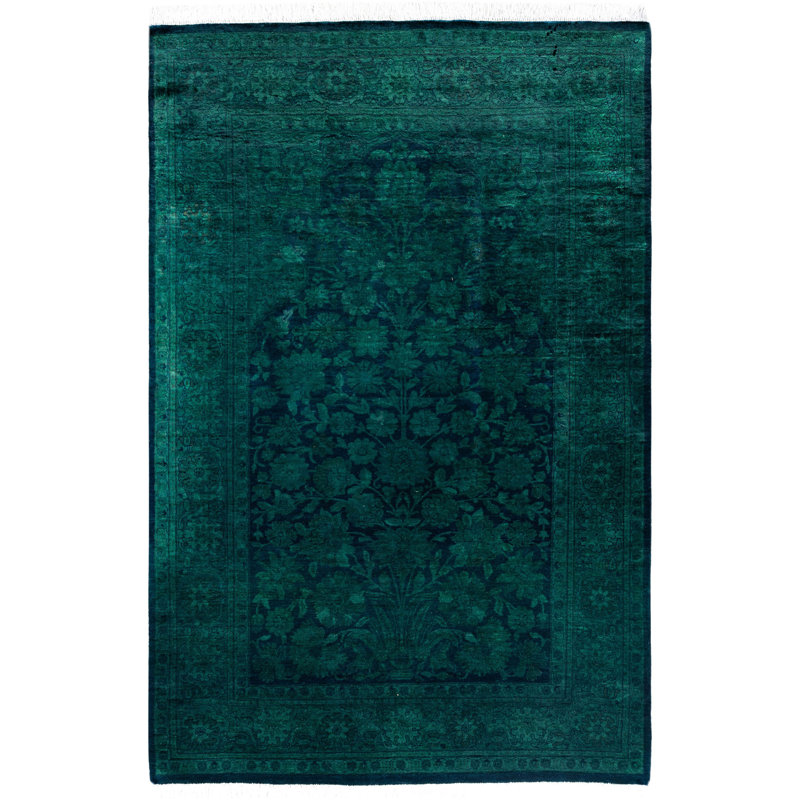 Overdyed One-of-a-Kind 4' 2" X 6' 3" Hand Knotted Area Rug