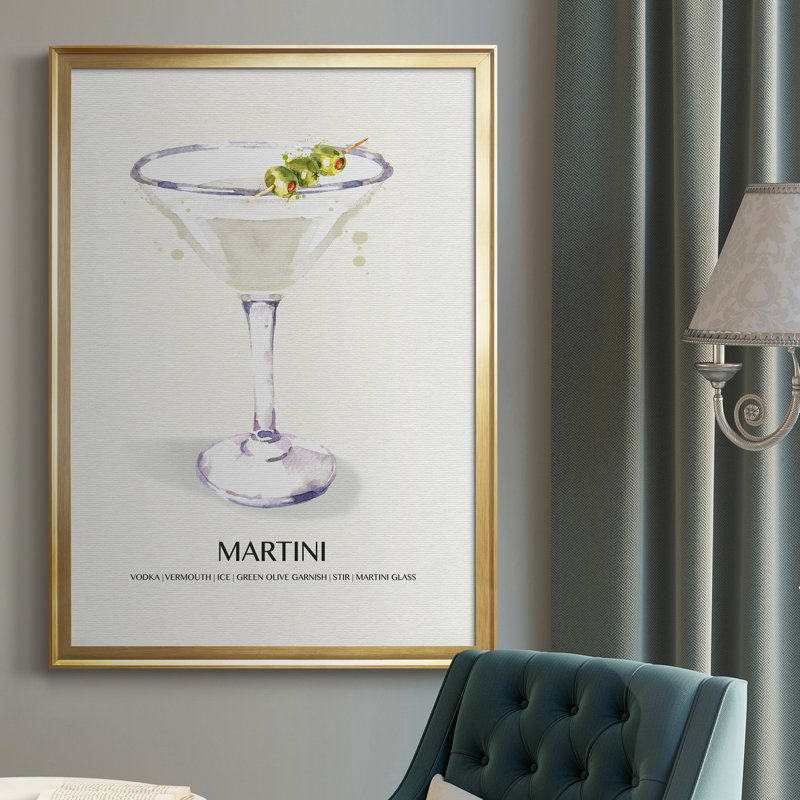 Reproduction encadrée de qualité supérieure Martini - prête à être accrochée, H 30,5 po x l 42,5 po x P 1,5 po, Or