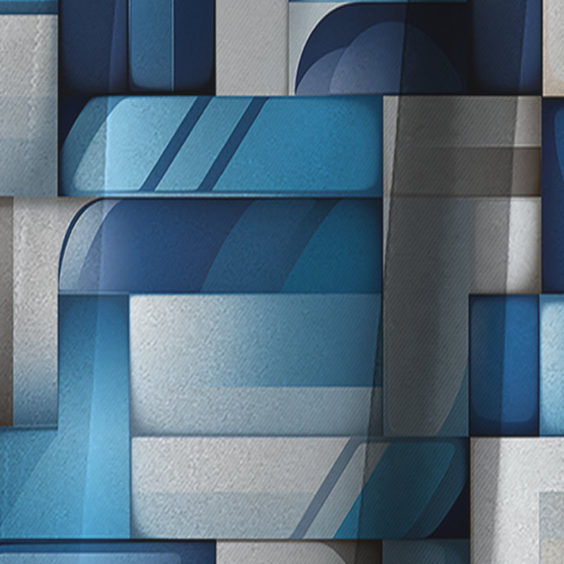 Blocs géométriques blancs et bleus Harmony II - Rideau occultant géométrique abstrait - 1 panneau, L 52 po x L 84 po