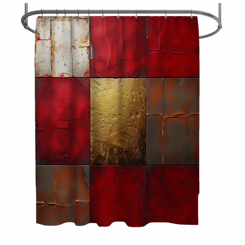 11968_Réseau de douche abstrait - Art, décoration de salle de bain, L 70 po x L 83 po