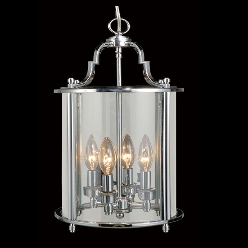 Traditional 4 Light Dark Bronze Lantern Pendant, Bronze