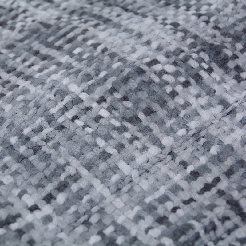 Jeté tissé gris Donna, Noir/gris