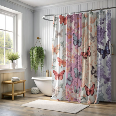 Garden Butterflies - Rideau de douche Premium