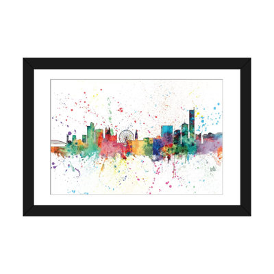 Série d’horizons en arc-en-ciel : manchester, angleterre, royaume-uni, reproduction d’art sur toile tendue