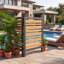 2‑Panel Outdoor Air Conditioner Fence Screen Solid Wood Privacy Fence for Backyard Garden Patio 38 W x 42 H