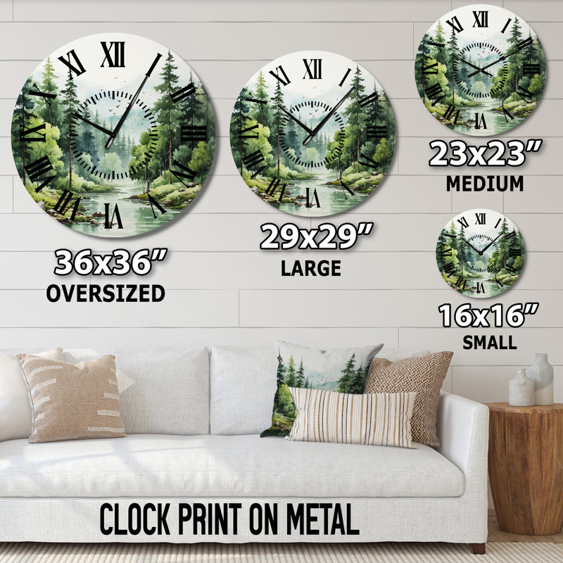 Horloge murale Tranquil Forêts, Grand