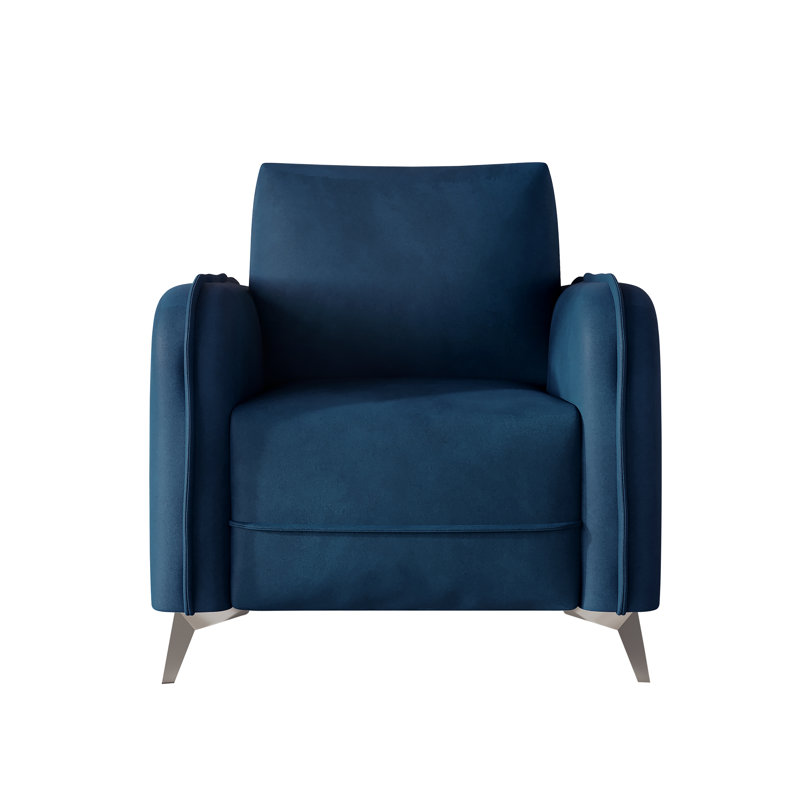 Belmont Velvet Upholstered Chair, Navy Blue