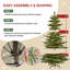  Arbre de Noël vert pré-éclairé avec branches mixtes en PE / PVC, lumières, base en métal pliable-2081409818