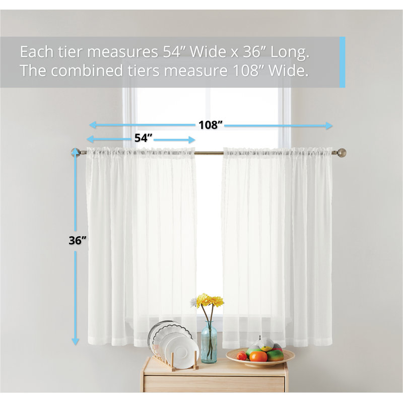 Daxin Window Valance, Ivory, 54" W x 36" L