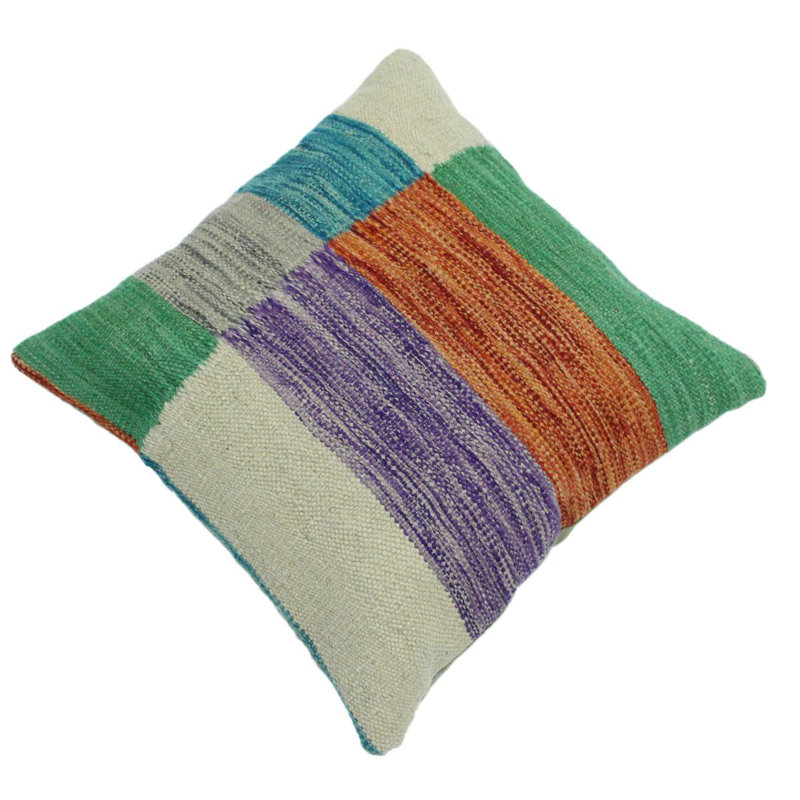Herring Geometric Wool Throw Pillow