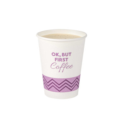 Restaurantware Insulated Paper Hot Cups 12 Oz Pack of 500 Pink Disposable Coffee Holders, Paper Coffee Cups for Hot Drinks - 12 Ounce To-Go Insulated Non-Slip Grip for Beverages, Catering