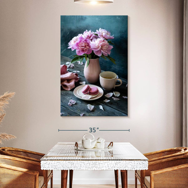 Harnek Tea Time Peonies, 51" H x 34" W