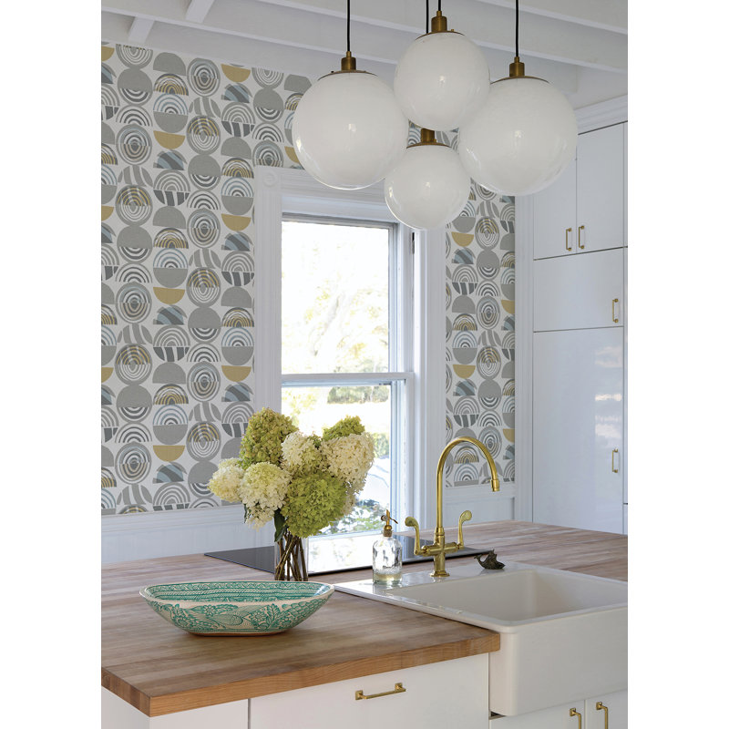 Seychelles Geometric Wallpaper Roll, Gray