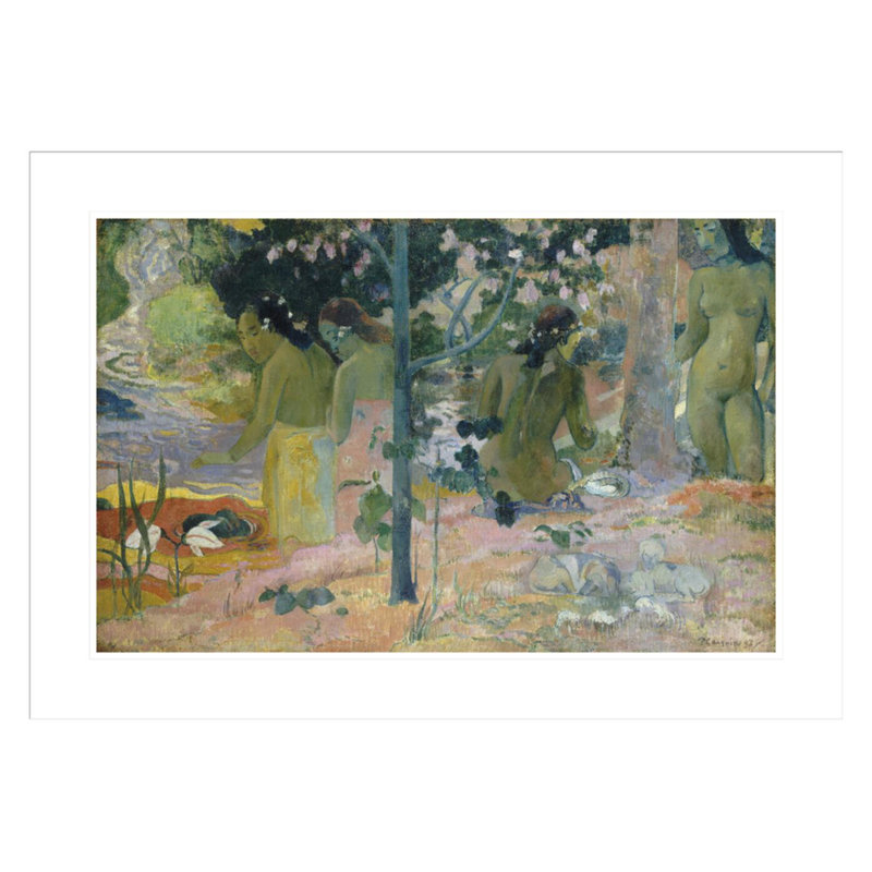 «The Bathers» par Paul Gauguin - Estampe numérique encadrée, H 21,18 po x l 29,5 po