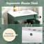 Meuble-lavabo avec lavabo supérieur, meuble de rangement moderne à 2 niveaux, meuble-lavabo simple, grandes tablettes de rangement-263454210-263454215