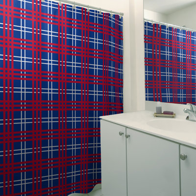 Rideau de douche simple à carreaux Buffalo