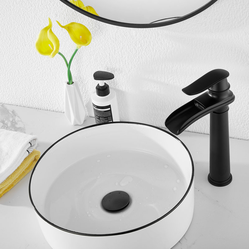 Single-handle Bathroom Faucet with Drain Assembly, Matte Black