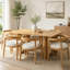 Ensemble de salle à manger 7 pièces avec chaises à dossier arrondi et table en bois-2075875040
