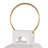 Metal Tall Arched Cutout Indoor Outdoor White Candle Lantern with Gold Handle-2068428297
