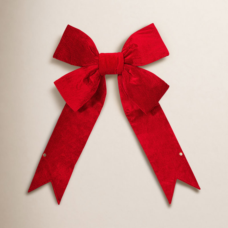 Arc de Noël 12 po en velours rouge pour l'extérieur, H 12 po x l 3,5 po x P 15 po