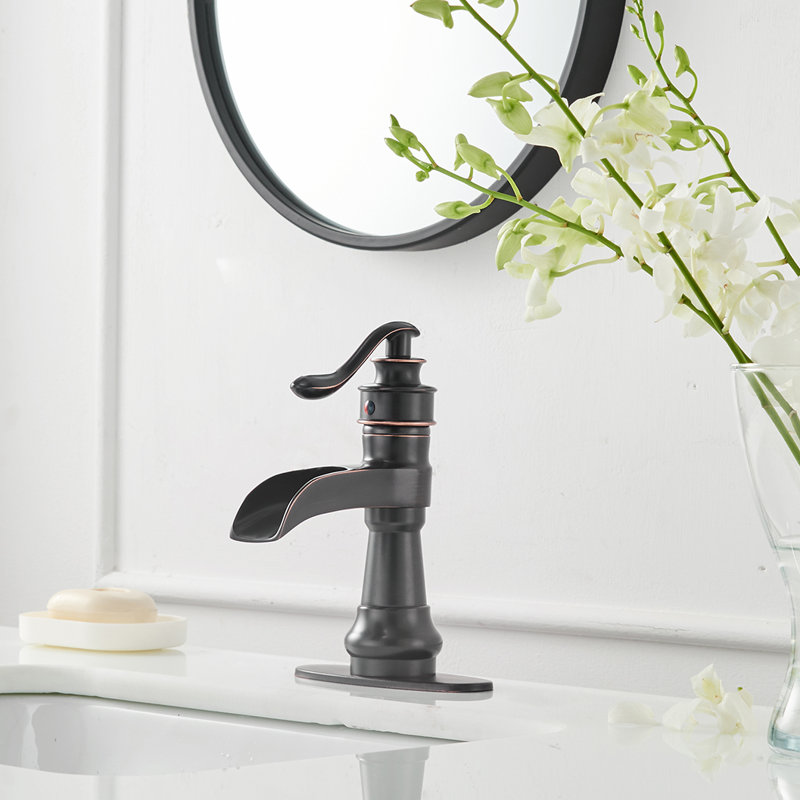 Robinet de salle de bain commercial à un trou, Bronze frotté à l'huile