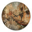 Horloge panoramique surdimensionnée, Italie, canaux vénitiens d'Italie, imprimée sur bois