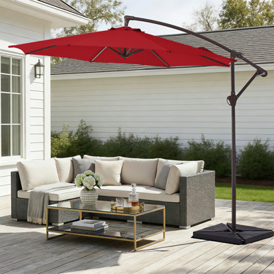 Beeram 120'' Round Cantilever Umbrella with Counterweight