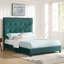Lit tapissier en velours pour grand lit - Design transitionnel