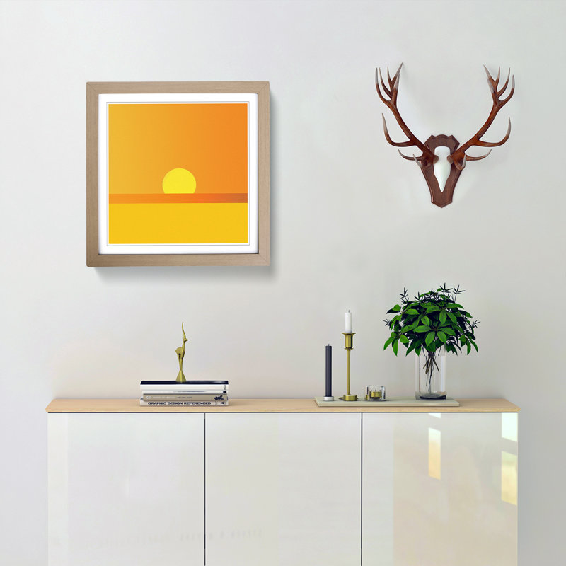 Sun Minimalism No.1 - Framed Print, Oak