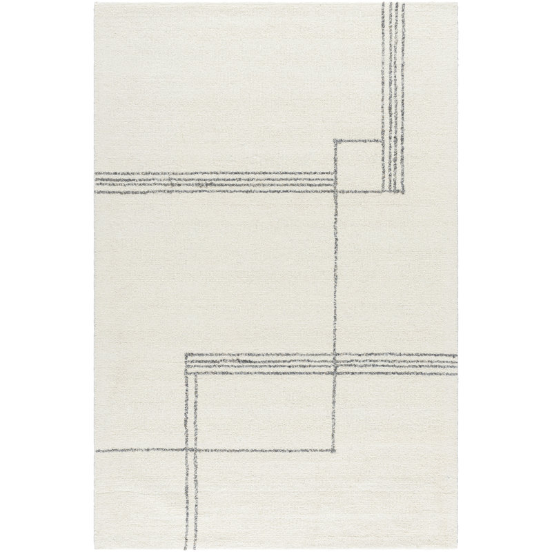Jerrye Hand Tufted Wool Indoor Rug, Rectangle 8' x 10'
