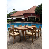 Orizaba Outdoor 7 - Piece Teak Dining Set