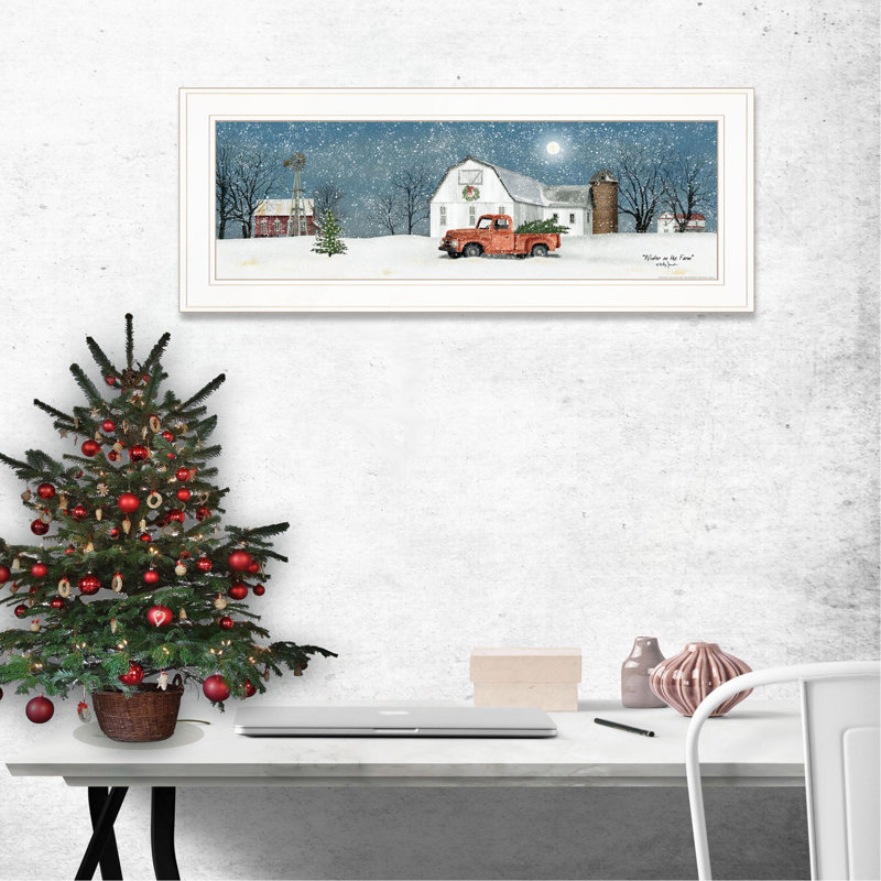 "Winter on The Farm" par Billy Jacobs, prêt à accrocher, reproduction encadrée
