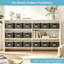 Ensemble de 2 grands paniers de rangement en plastique de 10,8 pte avec couvercles en bambou, contenants de rangement empilables de 12 x 8,3 x 6,1 pouces pour l'organisation à la maison et au bureau-129676959