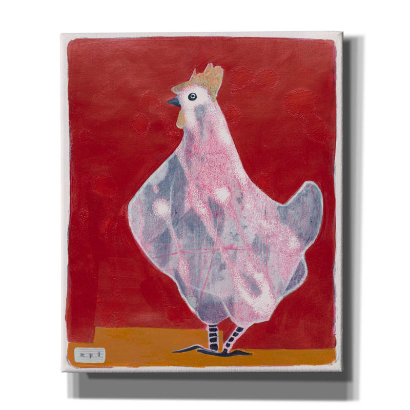 «Red Hen Barrel Studio» par Maria Pietri, art mural en verre acrylique, H 24 po x l 20 po x P 0,75 po