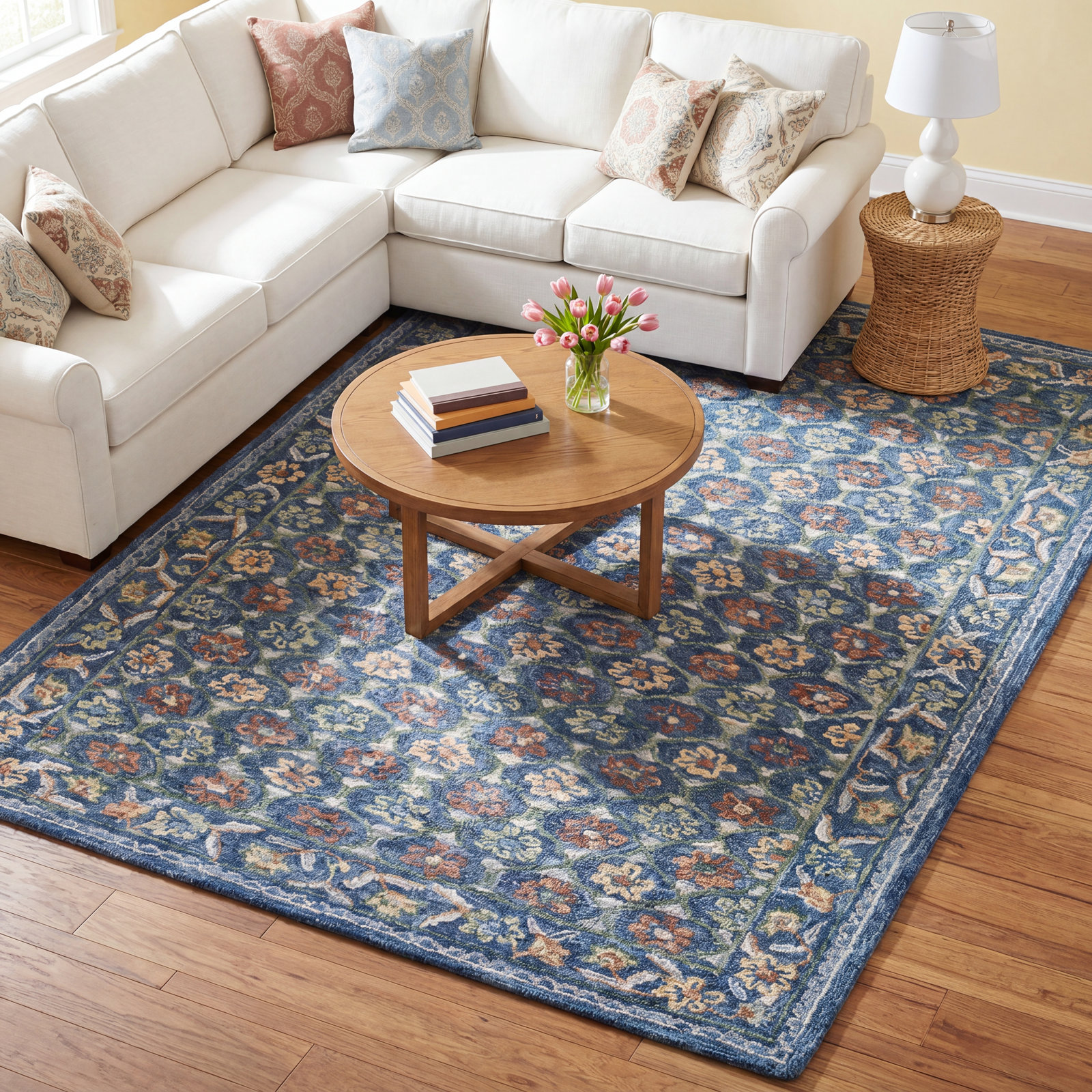 Manor Hand-Tufted Floral Pattern Rug, Rectangle 9' x 12'