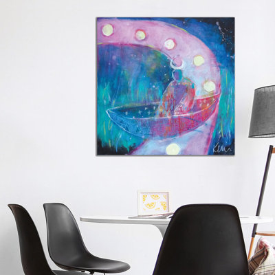 Following The Full Moon Path 1 Piece Wrapped Canvas Wall Art