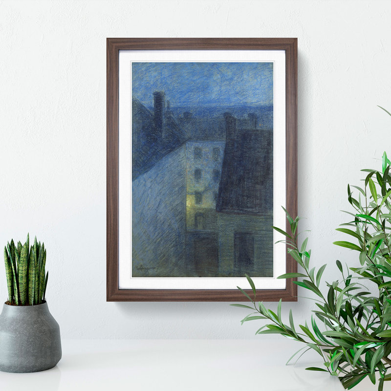 Dusk by Eugene Jansson - Picture Frame Painting, 36cm H x 27cm W x 2cm D, Walnut Framed