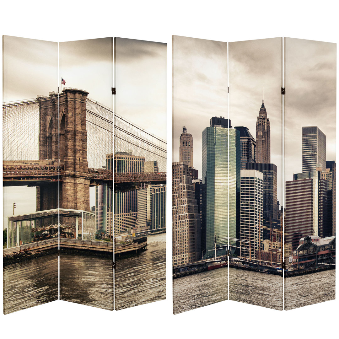 Winkel 47.25'' W x 71'' H 3 - Panel Folding Room Divider World Menagerie