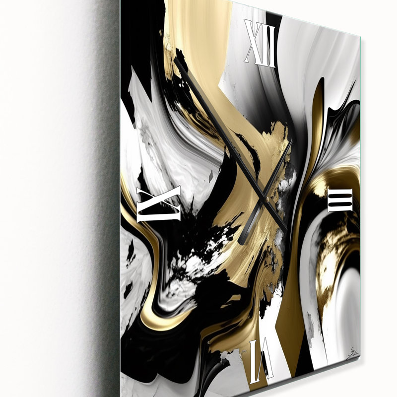 Horloge murale abstraite Wild Wave Bliss, Large