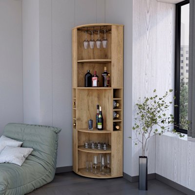 5 Large Sheves Corner Bar Cabinet