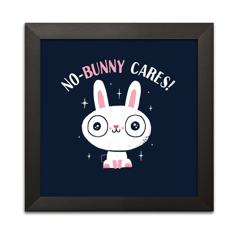 « no lapin préoccupe », impression, Papier avec cadre noir, H 12 po x l 12 po x P 0,75 po