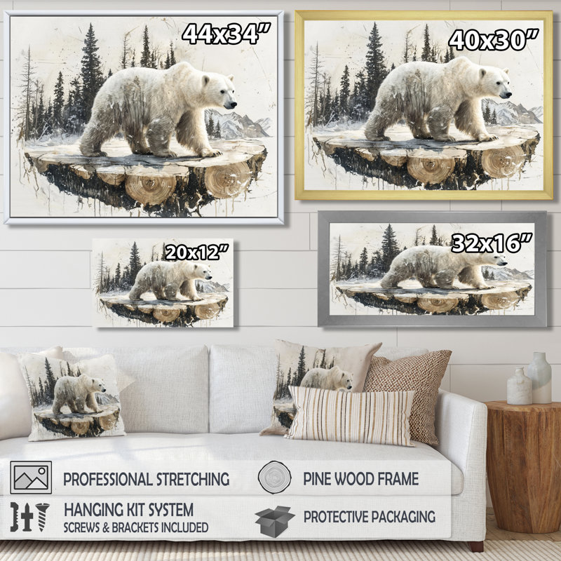 Glennda - animaux, art mural, H 12 po x l 20 po, Cadre simple noir