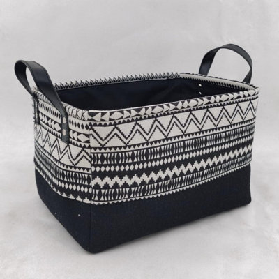Panier à motifs noir et blanc