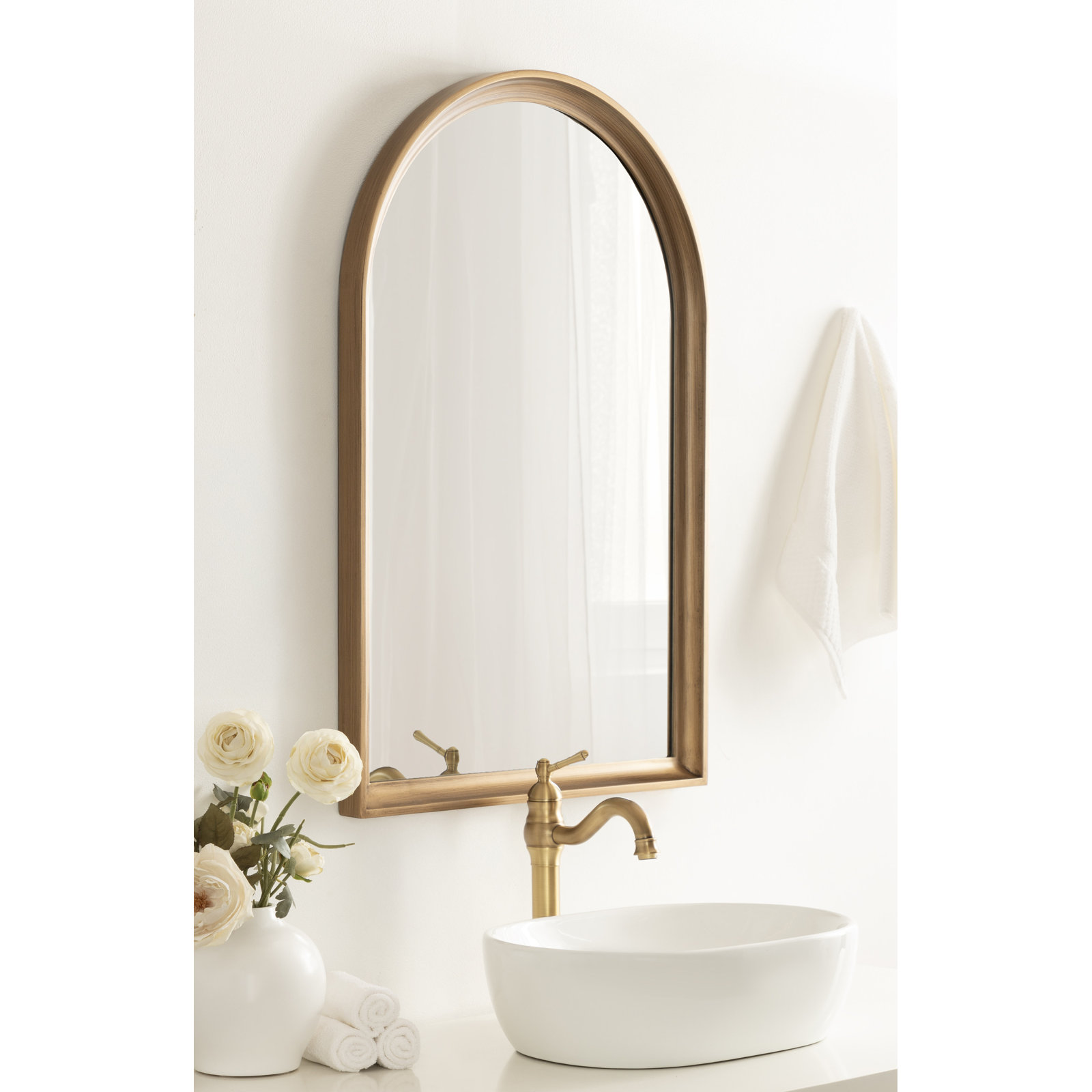 Branwell Wood Flat Mirror, 36" x 24", Gold