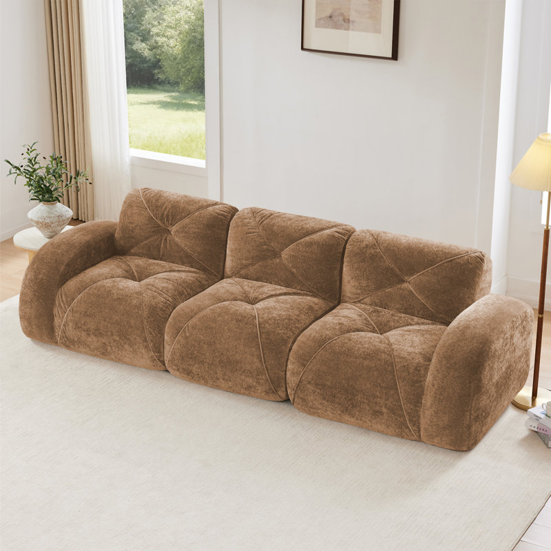 Canapé 110 po sans capitonnage 110 po, 29.9" H x 110.6" W x 37.4" D, Chameau