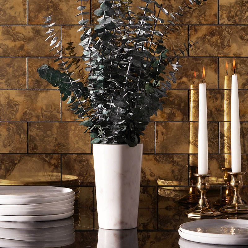 Lana 3" x 6" Glass Subway Tile, Gold