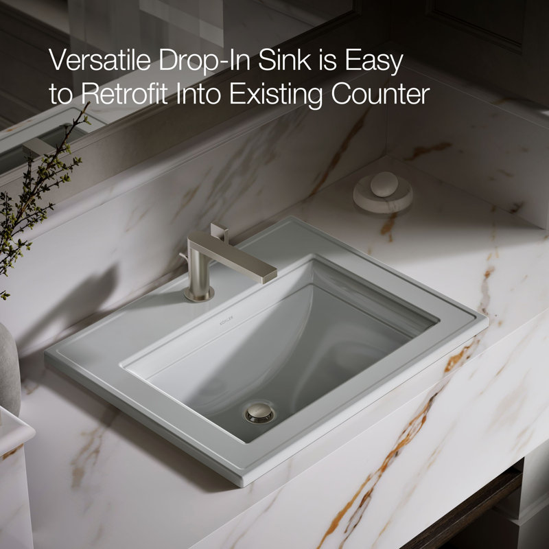 Memoirs® Stately Drop-in Bathroom Sink, Ice Gray, Single Hole