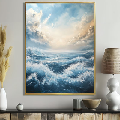 «Aulda Parallel Beach Of Abstract Coastal Landscape I - Minimalisme», reproduction d'art sur toile encadrée