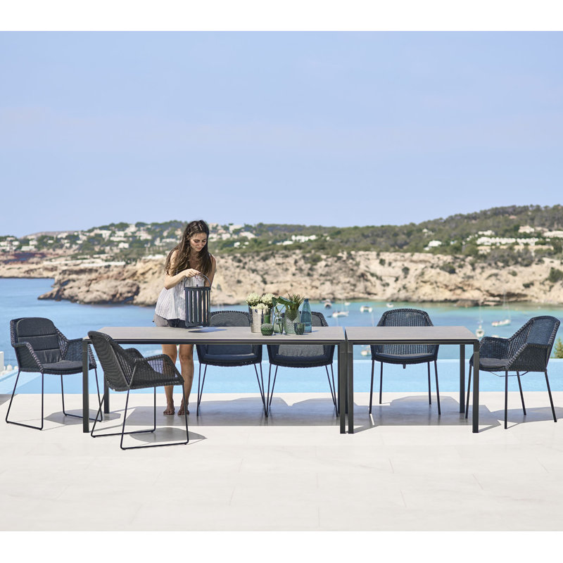 Pure Outdoor Dining Table, 39.4" W x 59.1" L x 29.5" H, Lava Gray/Concrete Gray
